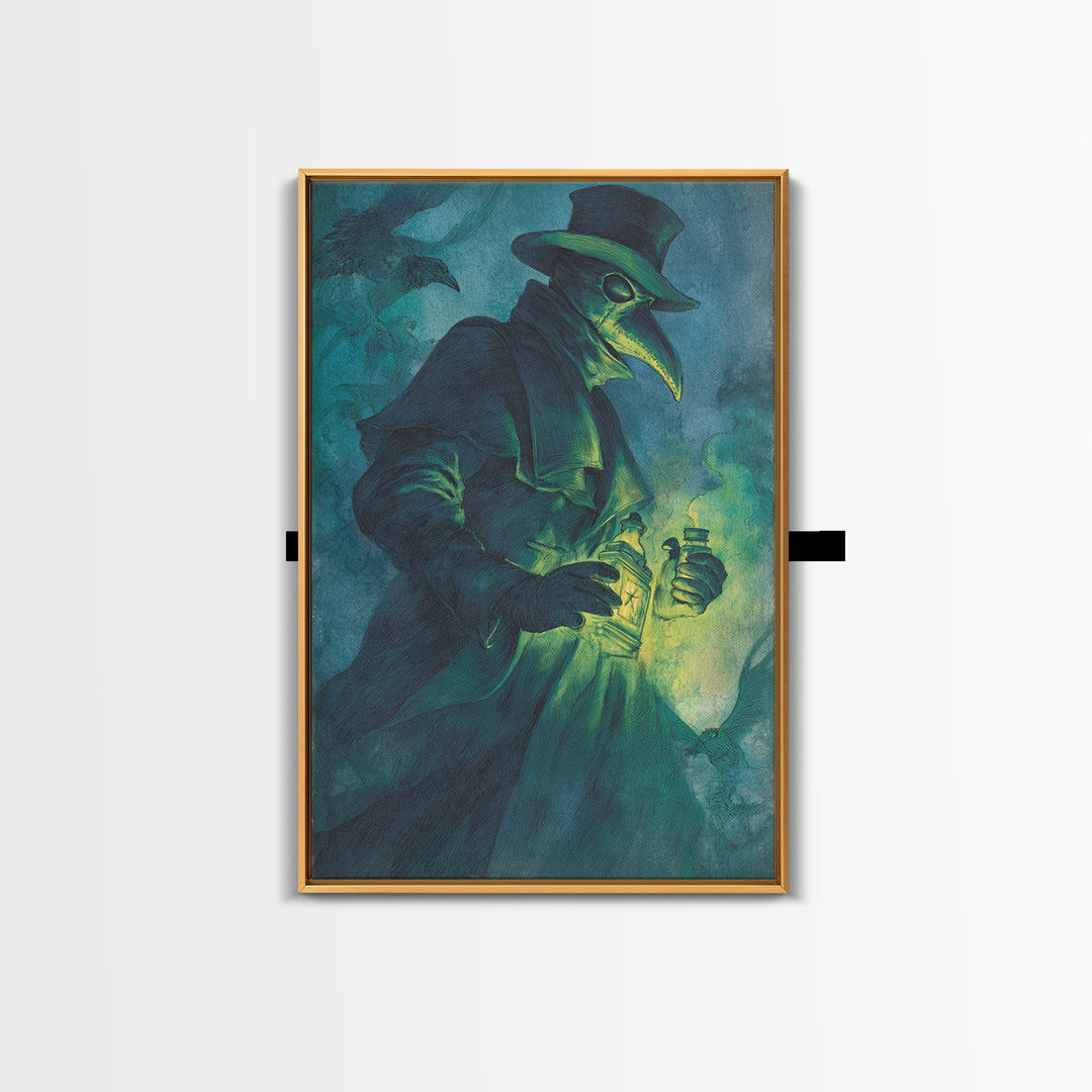 The Plague Doctor, Decadent Gothic Art, Vertical Wall Art, Gothic Horror Wall Art, Canvas Print, Halloween Wall Art, Macabre Wall Art