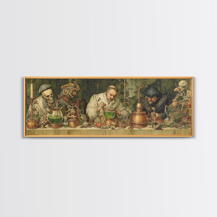 The Mad Alchemist, Danse Macabre Art, Extra Wide Wall Art, Gothic Horror Wall Art, Canvas Print, Halloween Wall Art