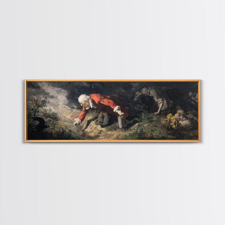 The Lantern Gravedigger, Gothic Nightmare Art, Extra Wide Wall Art, Dark Fantasy Wall Art, Canvas Print, Halloween Wall Art