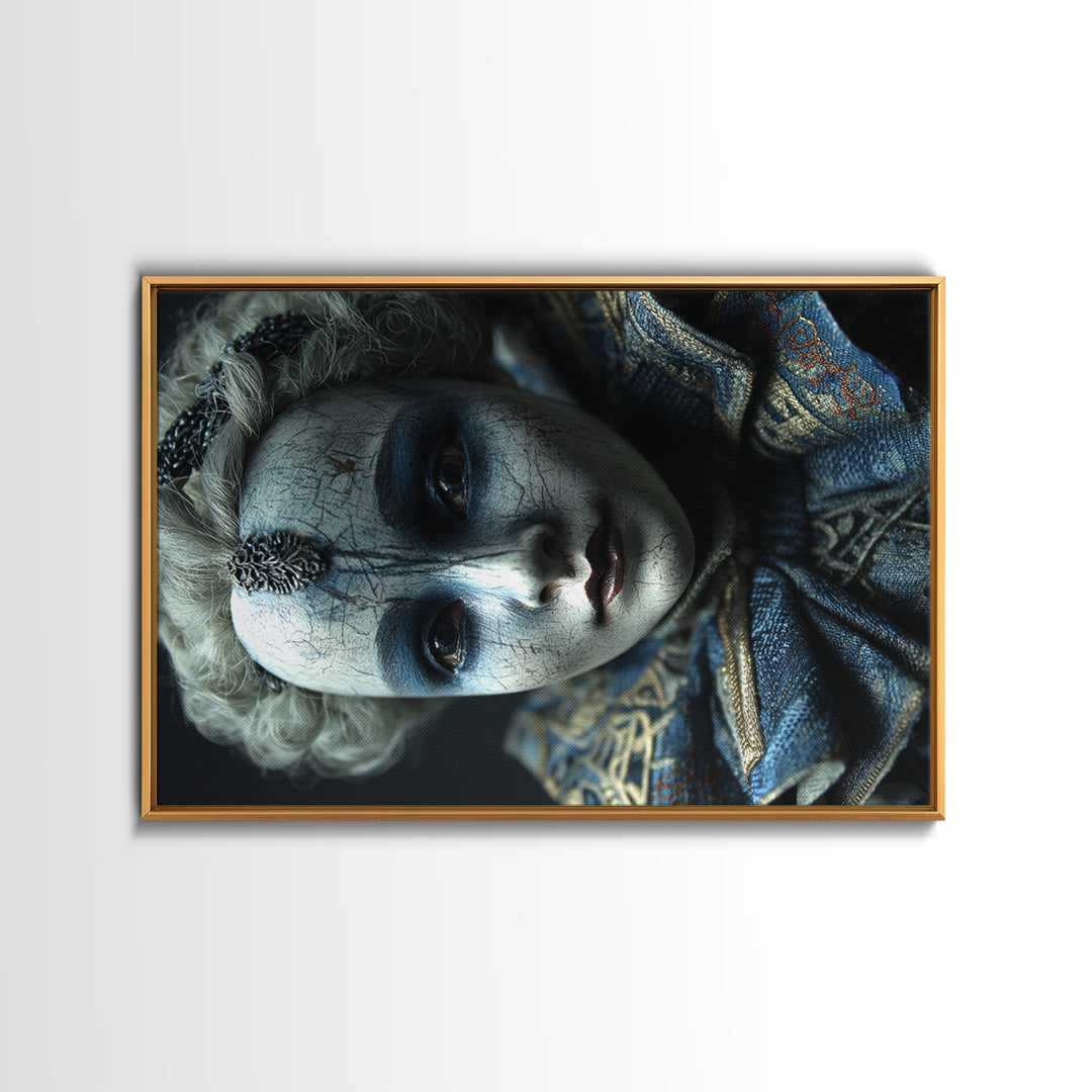 The Haunted Porcelain Doll, Stained Glass Gothic Art, Landscape Wall Art, Gothic Horror Wall Art, Canvas Print, Halloween Wall Art