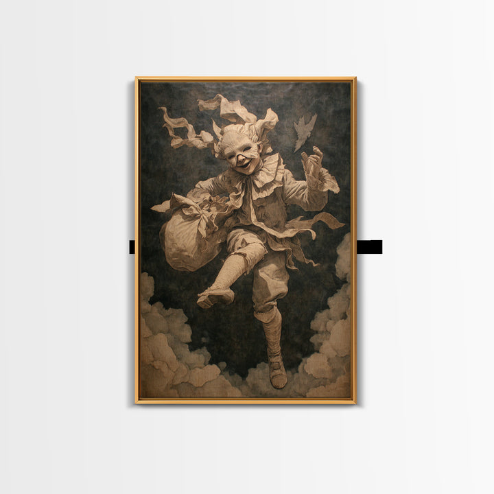 The Masked Candy Collector, Gothic Nightmare Art, Vertical Wall Art, Gothic Horror Wall Art, Canvas Print, Halloween Wall Art