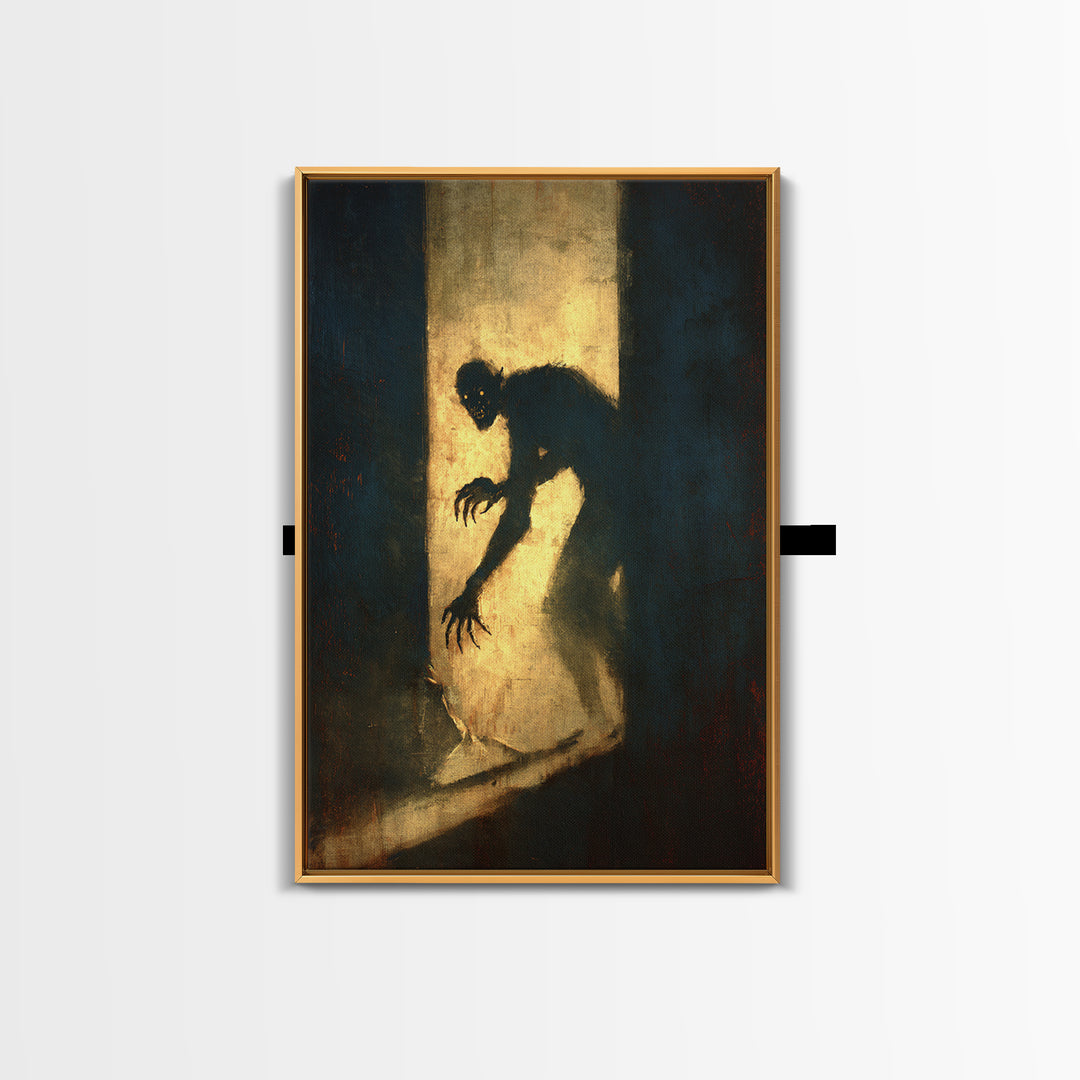 The Shadow Person, Gothic Nightmare Art, Vertical Wall Art, Dark Halloween Decor, Canvas Print, Halloween Wall Art, Statement Wall Art