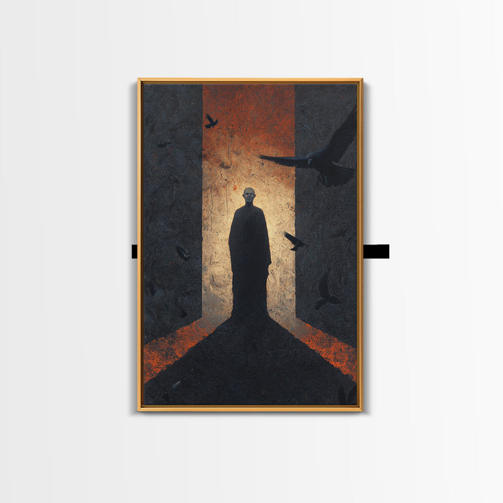 The Shadow Person, Visionary Gothic Art, Vertical Wall Art, Dark Fantasy Wall Art, Canvas Print, Halloween Wall Art, Spooky Wall Decor
