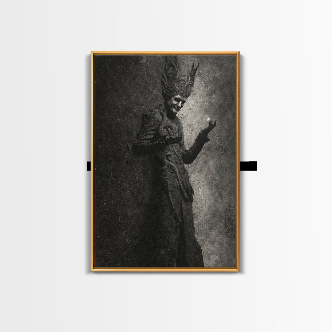 The Shadow Person, Dark Symbolist Art, Vertical Wall Art, Dark Halloween Decor, Canvas Print, Halloween Wall Art