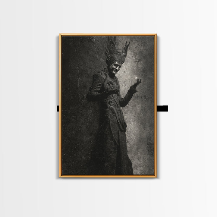 The Shadow Person, Dark Symbolist Art, Vertical Wall Art, Dark Halloween Decor, Canvas Print, Halloween Wall Art