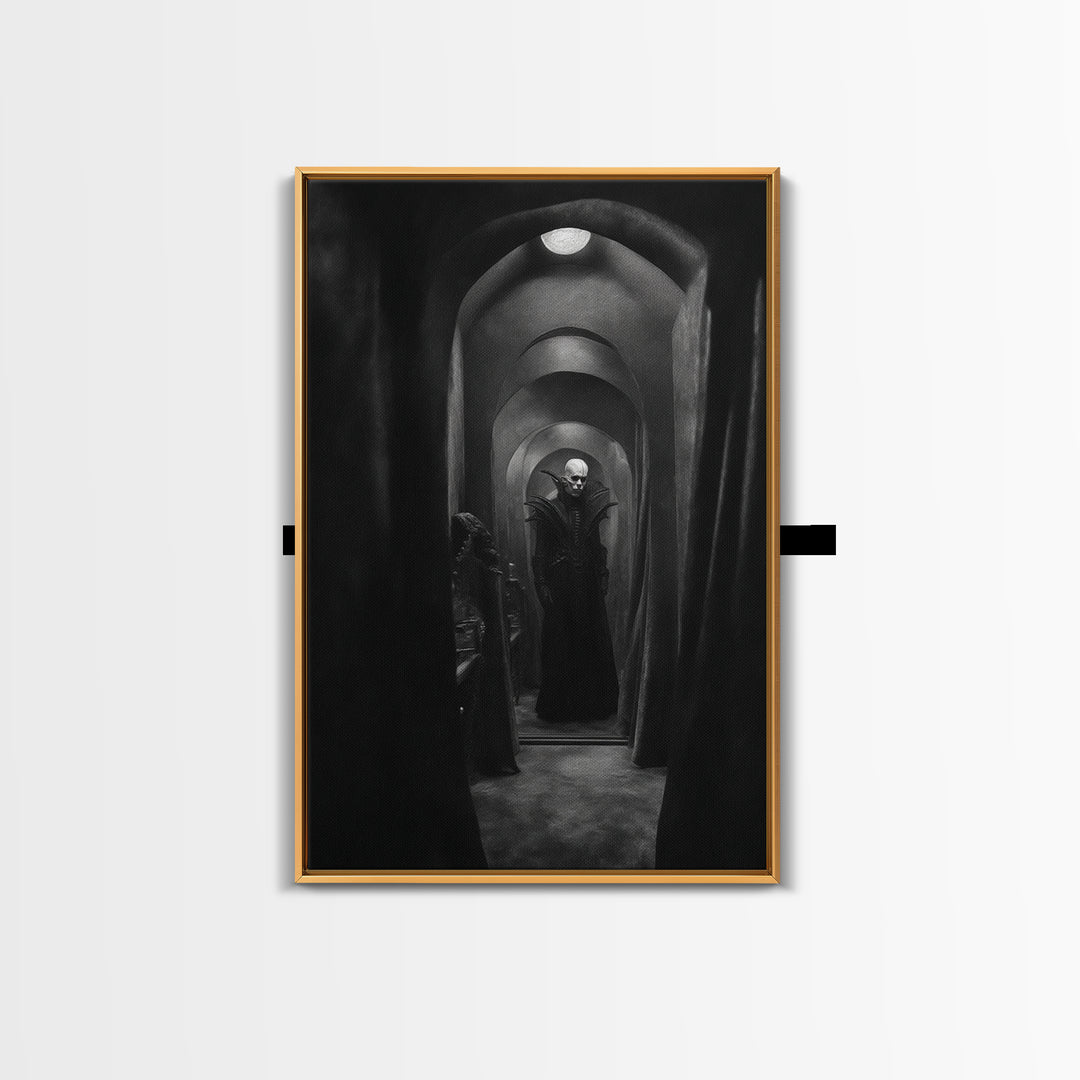 The Shadow Person, Biomechanical Horror Art, Vertical Wall Art, Dark Halloween Decor, Canvas Print, Halloween Wall Art, Seasonal Home Decor