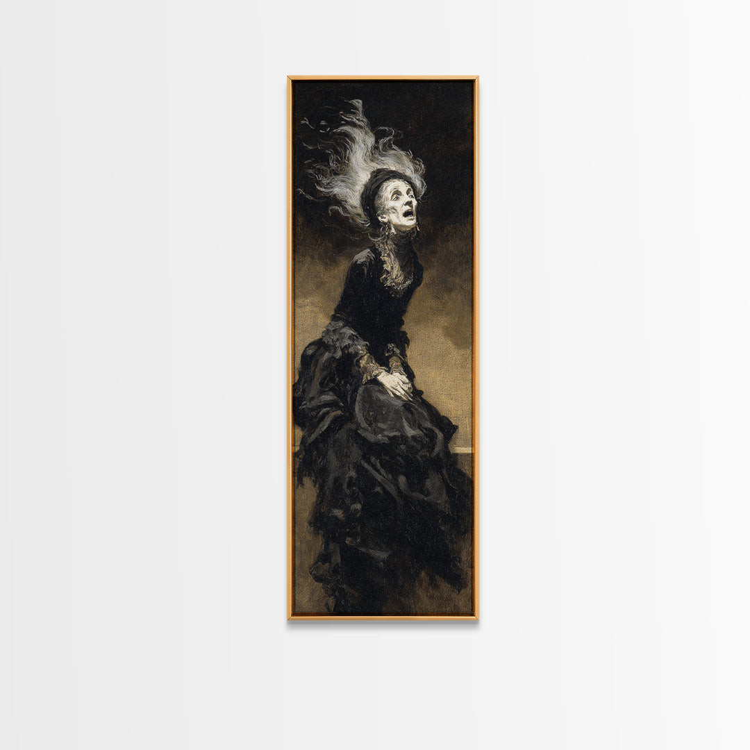 The Banshee Singer, Dark Romantic Horror Art, Tall Narrow Wall Art, Gothic Horror Wall Art, Framed Canvas Print, Halloween Wall Art