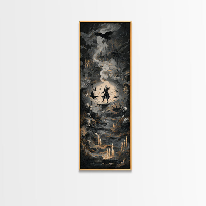 The Banshee Singer, Gothic Nightmare Art, Tall Narrow Wall Art, Gothic Horror Wall Art, Canvas Print, Halloween Wall Art