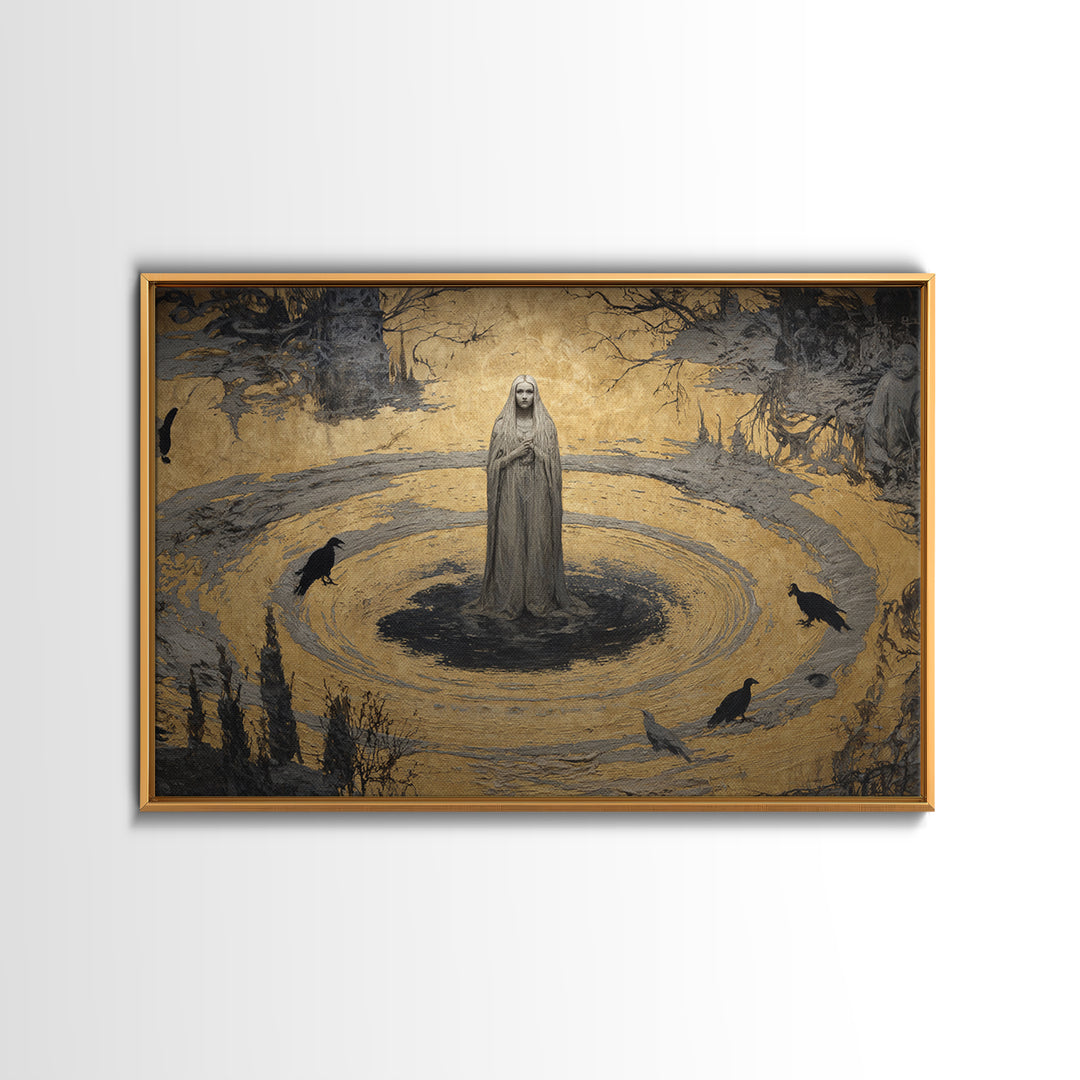 The Banshee Singer, Symbolist Gothic Landscape, Landscape Wall Art, Dark Halloween Decor, Canvas Print, Halloween Wall Art