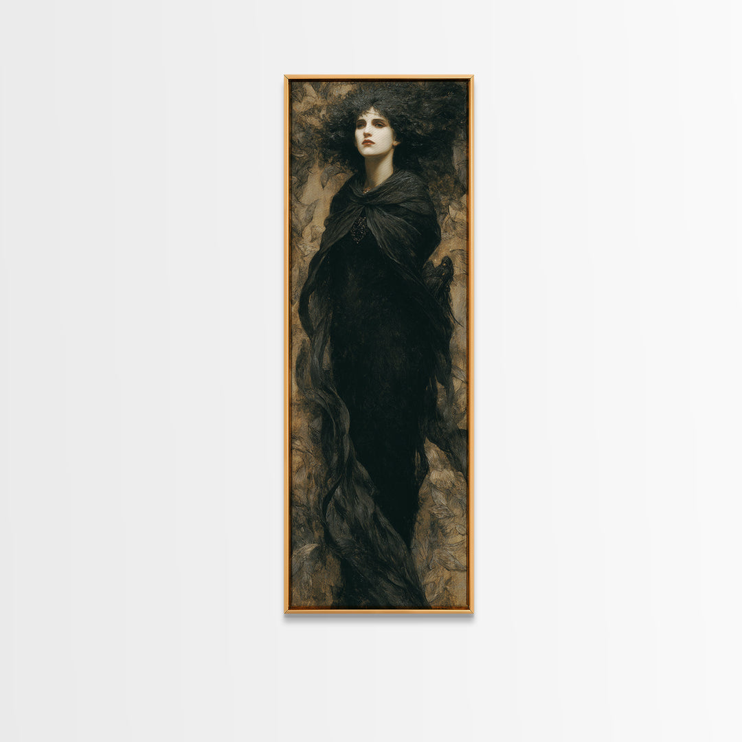 The Banshee Singer, Dark Symbolist Art, Tall Narrow Wall Art, Macabre Wall Art, Framed Canvas Print, Halloween Wall Art