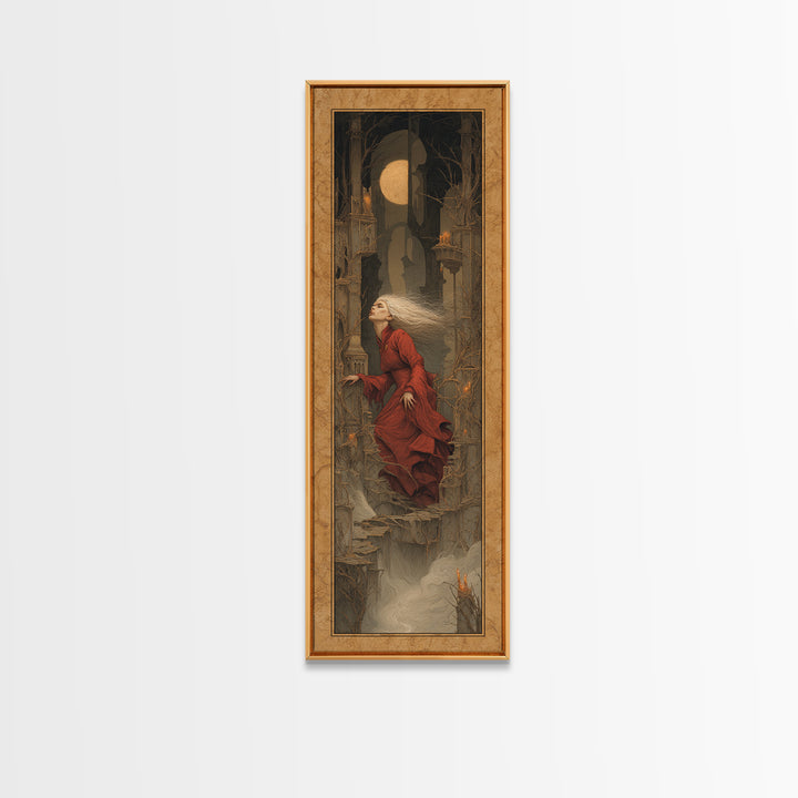 The Banshee Singer, Surreal Apocalyptic Art, Tall Narrow Wall Art, Gothic Horror Wall Art, Canvas Print, Halloween Wall Art