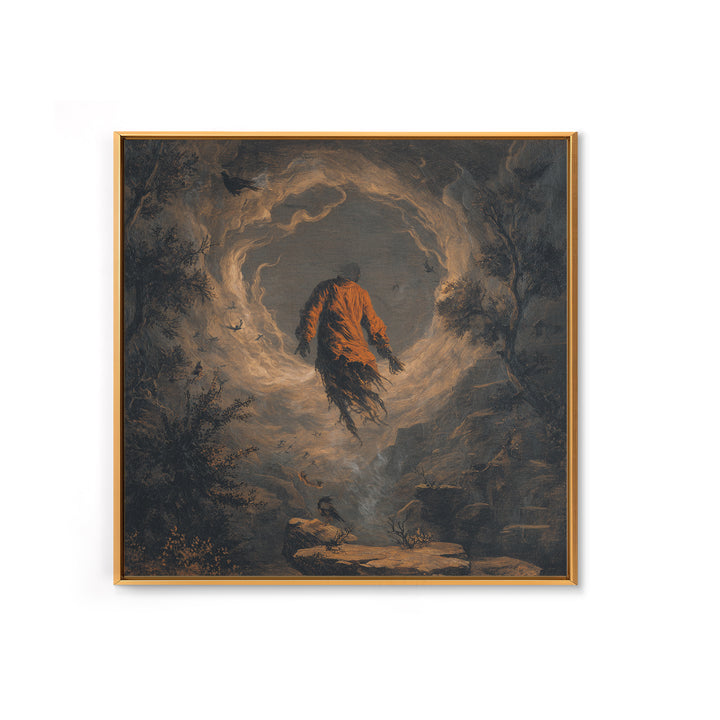 The Tattered Wraith, Baroque Witchcraft Art, Square Wall Art, Dark Halloween Decor, Canvas Print, Halloween Wall Art, Gothic Home Decor