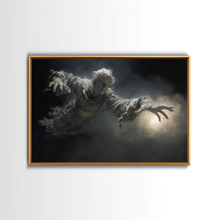 The Tattered Wraith, Visionary Gothic Art, Landscape Wall Art, Dark Halloween Decor, Framed Canvas Print, Halloween Wall Art