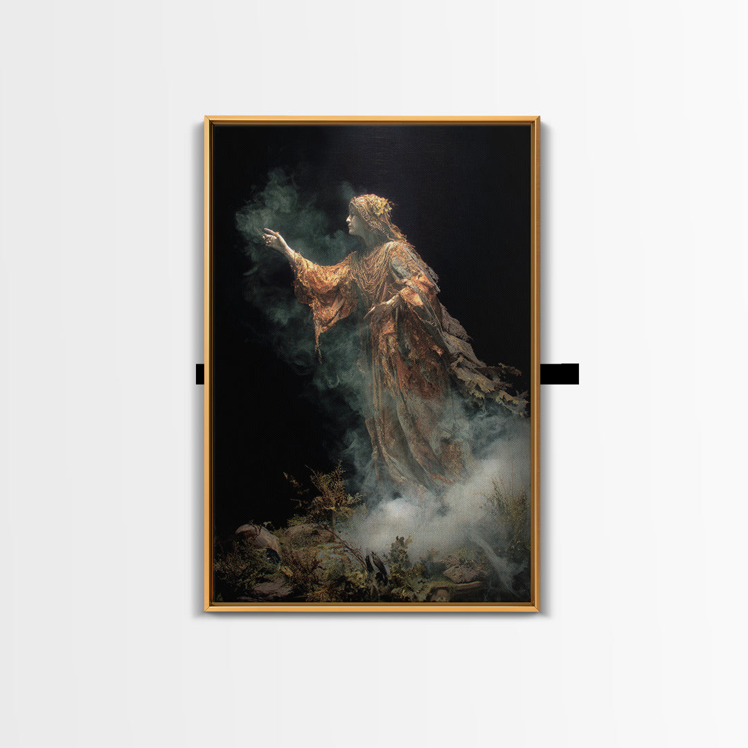 The Tattered Wraith, Ornate Symbolist Art, Vertical Wall Art, Gothic Horror Wall Art, Canvas Print, Halloween Wall Art