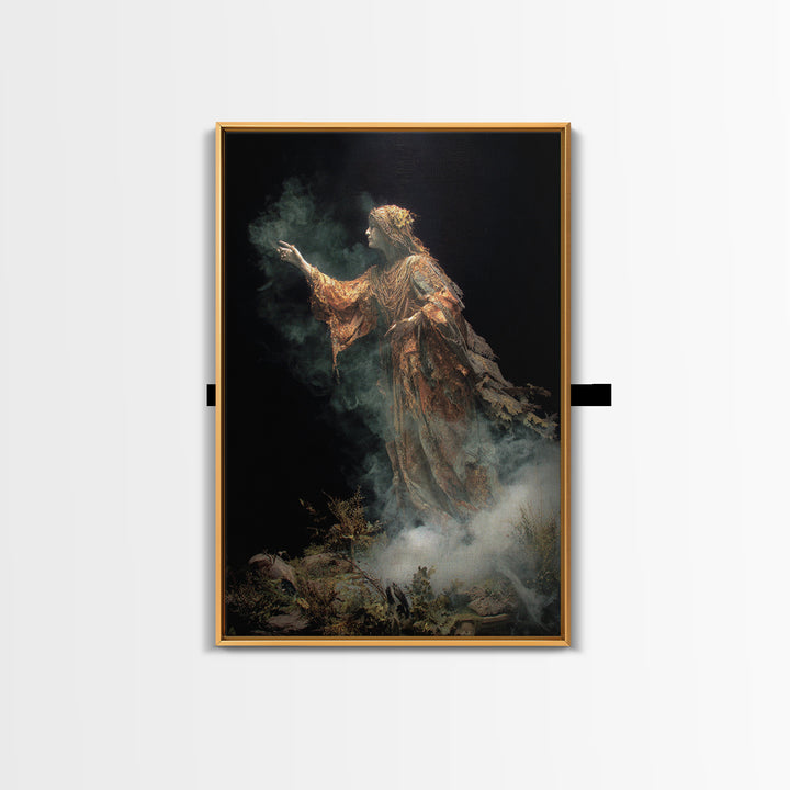 The Tattered Wraith, Ornate Symbolist Art, Vertical Wall Art, Gothic Horror Wall Art, Canvas Print, Halloween Wall Art