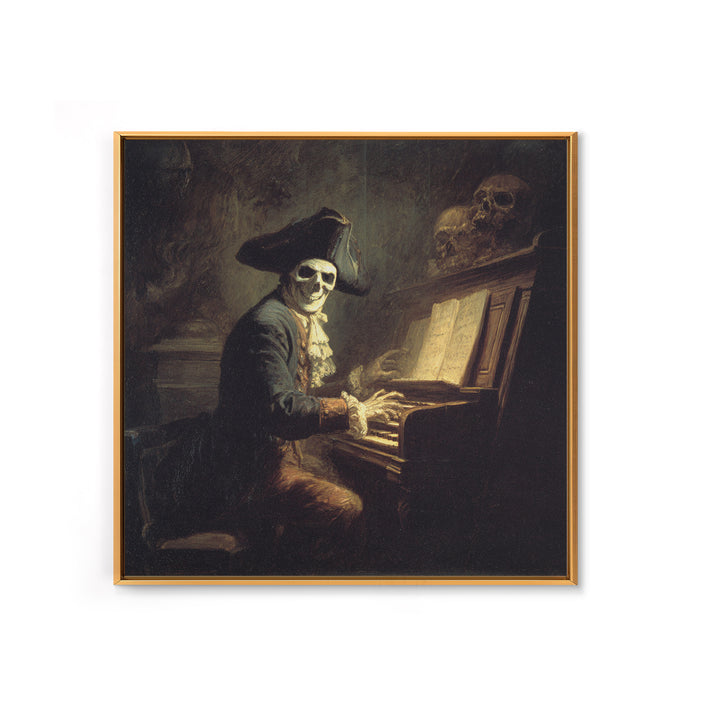 The Phantom Organist, Baroque Witchcraft Art, Square Wall Art, Dark Halloween Decor, Canvas Print, Halloween Wall Art, Spooky Wall Decor