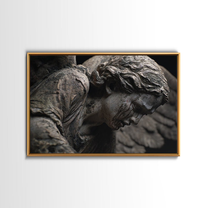 The Weeping Cemetery Angel, Dark Renaissance Art, Landscape Wall Art, Gothic Horror Wall Art, Canvas Print, Halloween Wall Art