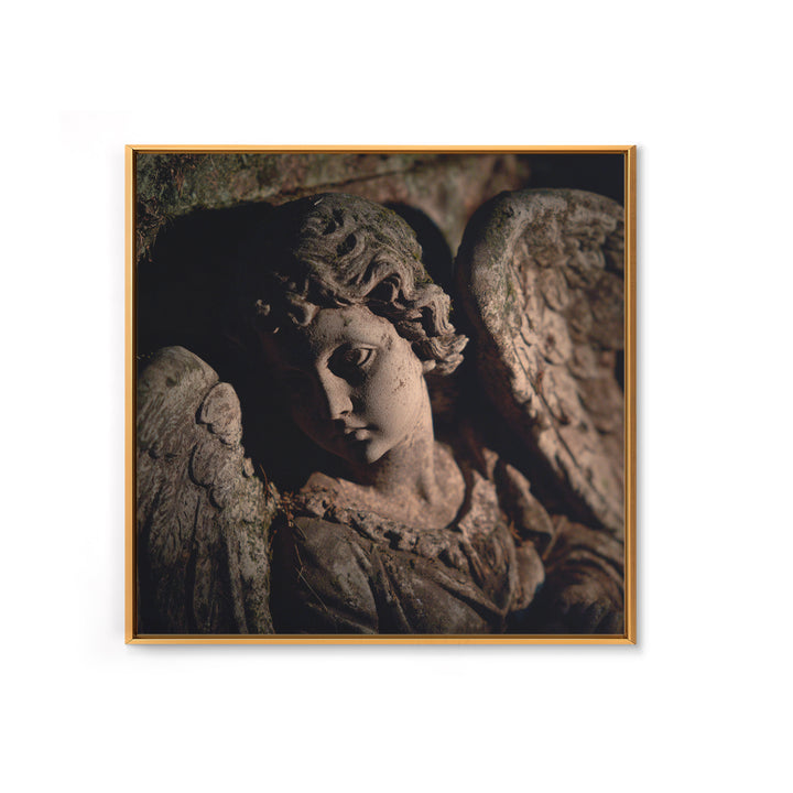 The Weeping Cemetery Angel, Danse Macabre Art, Square Wall Art, Macabre Wall Art, Canvas Print, Halloween Wall Art