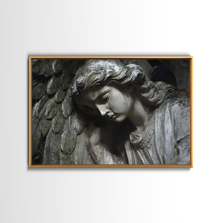 The Weeping Cemetery Angel, Gothic Nightmare Art, Landscape Wall Art, Dark Halloween Decor, Canvas Print, Halloween Wall Art