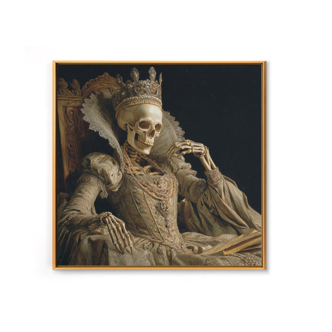 The Bone Queen, Danse Macabre Art, Square Wall Art, Dark Fantasy Wall Art, Canvas Print, Halloween Wall Art