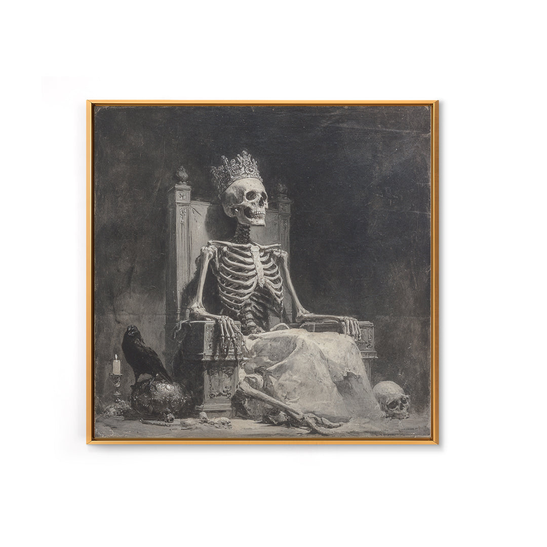 The Bone Queen, Symbolist Dream Art, Square Wall Art, Macabre Wall Art, Canvas Print, Halloween Wall Art, Horror Wall Art
