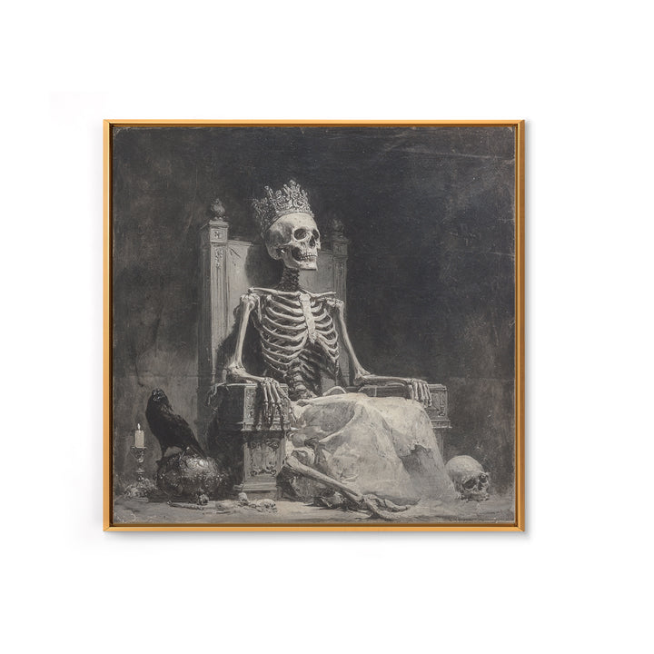 The Bone Queen, Symbolist Dream Art, Square Wall Art, Macabre Wall Art, Canvas Print, Halloween Wall Art, Horror Wall Art