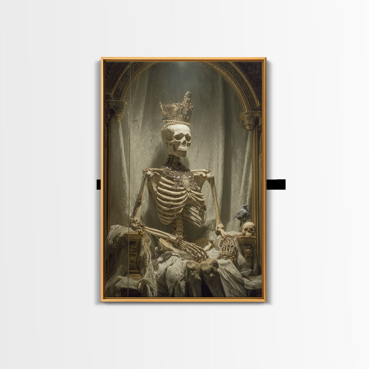 The Bone Queen, Decadent Gothic Art, Vertical Wall Art, Gothic Horror Wall Art, Canvas Print, Halloween Wall Art, Dark Fantasy Art