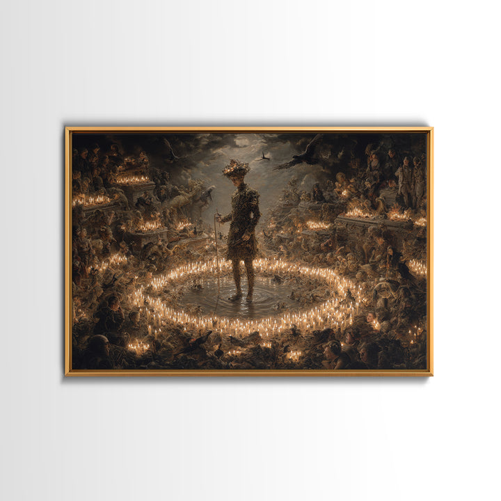 The Candlewax Man, Medieval Grotesque Art, Landscape Wall Art, Dark Fantasy Wall Art, Framed Canvas Print, Halloween Wall Art