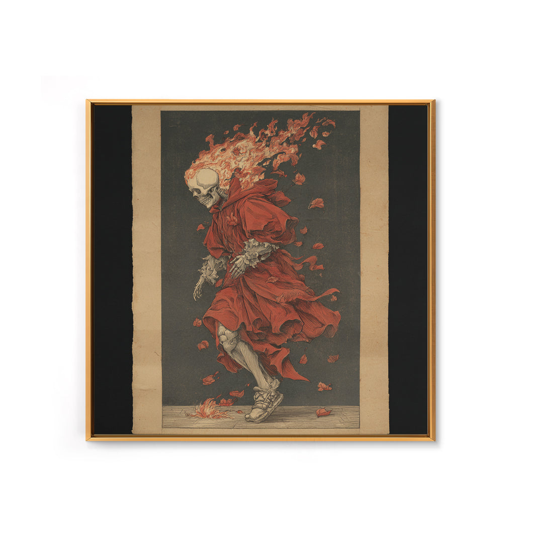 The Candlewax Man, Danse Macabre Art, Square Wall Art, Dark Halloween Decor, Framed Canvas Print, Halloween Wall Art
