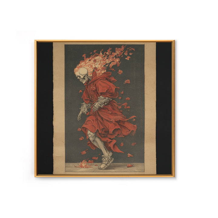 The Candlewax Man, Danse Macabre Art, Square Wall Art, Dark Halloween Decor, Framed Canvas Print, Halloween Wall Art