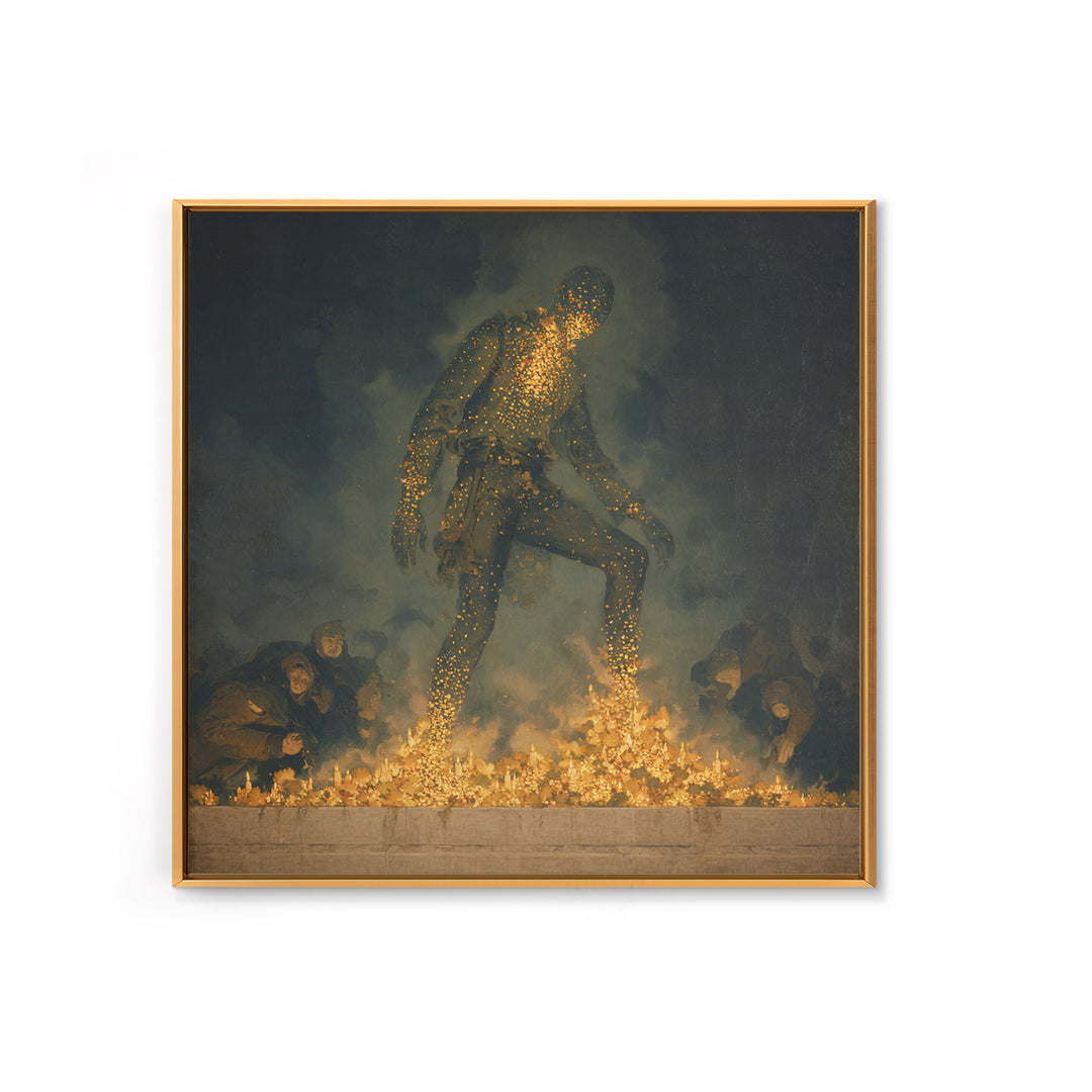 The Candlewax Man, Dark Symbolist Art, Square Wall Art, Macabre Wall Art, Canvas Print, Halloween Wall Art, Halloween Decor