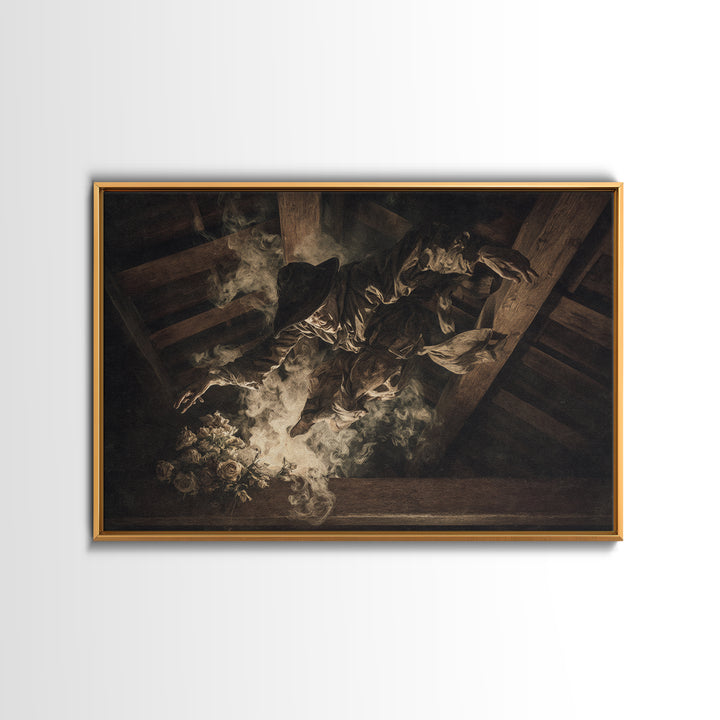 The Attic Whisperer, Dark Renaissance Art, Landscape Wall Art, Macabre Wall Art, Canvas Print, Halloween Wall Art