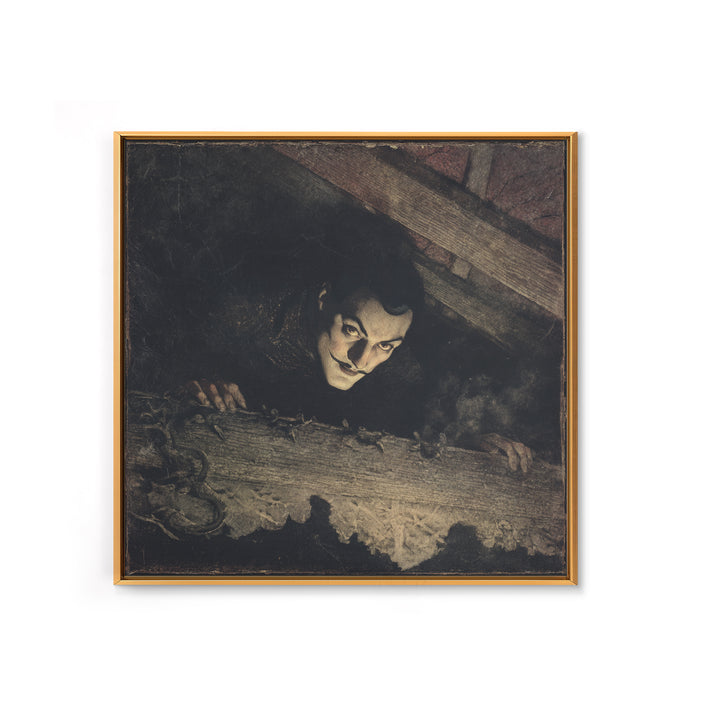 The Attic Whisperer, Dark Symbolist Art, Square Wall Art, Gothic Horror Wall Art, Canvas Print, Halloween Wall Art