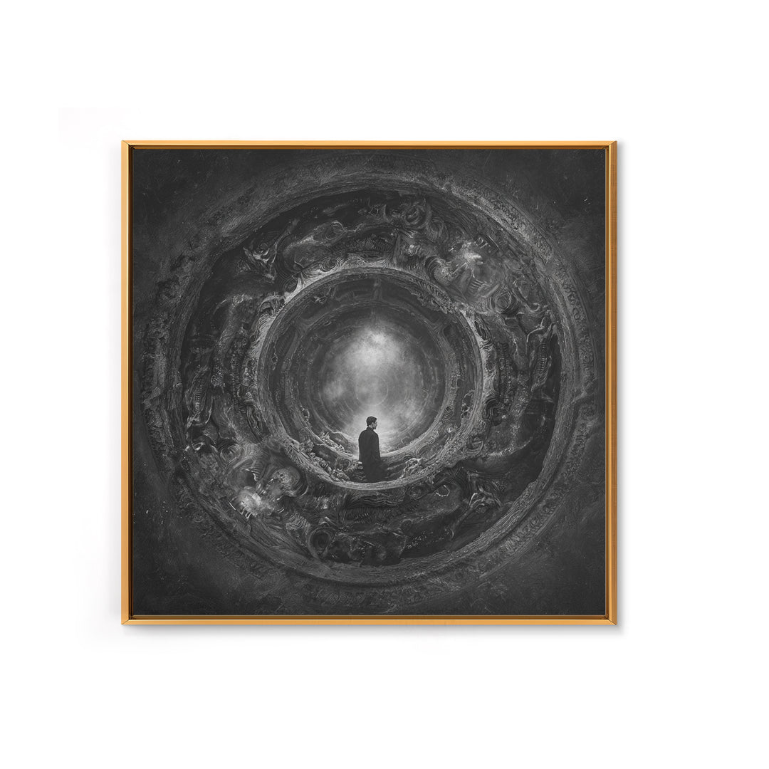 The Attic Whisperer, Biomechanical Horror Art, Square Wall Art, Dark Halloween Decor, Canvas Print, Halloween Wall Art, Statement Wall Art
