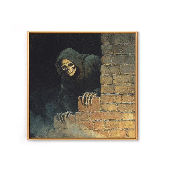The Chimney Phantom, Danse Macabre Art, Square Wall Art, Gothic Horror Wall Art, Framed Canvas Print, Halloween Wall Art