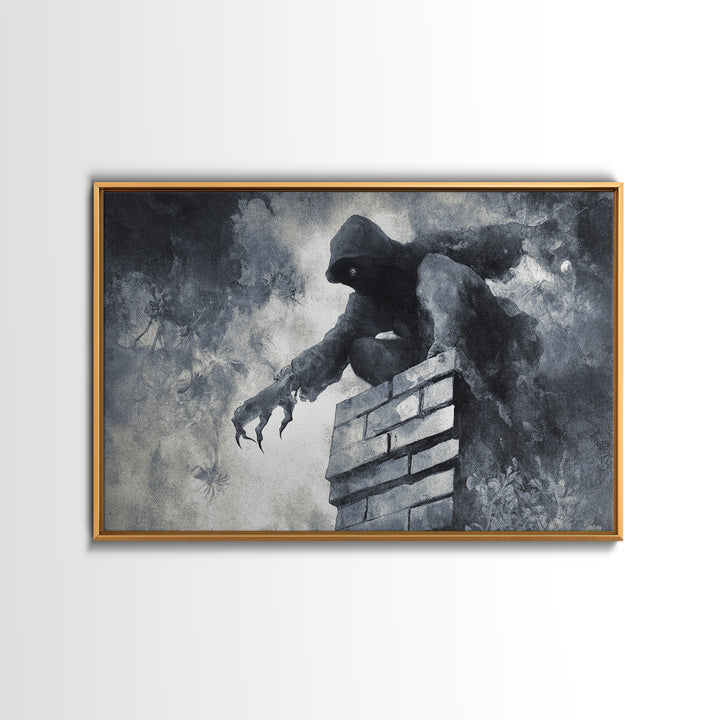 The Chimney Phantom, Symbolist Dream Art, Landscape Wall Art, Dark Fantasy Wall Art, Canvas Print, Halloween Wall Art