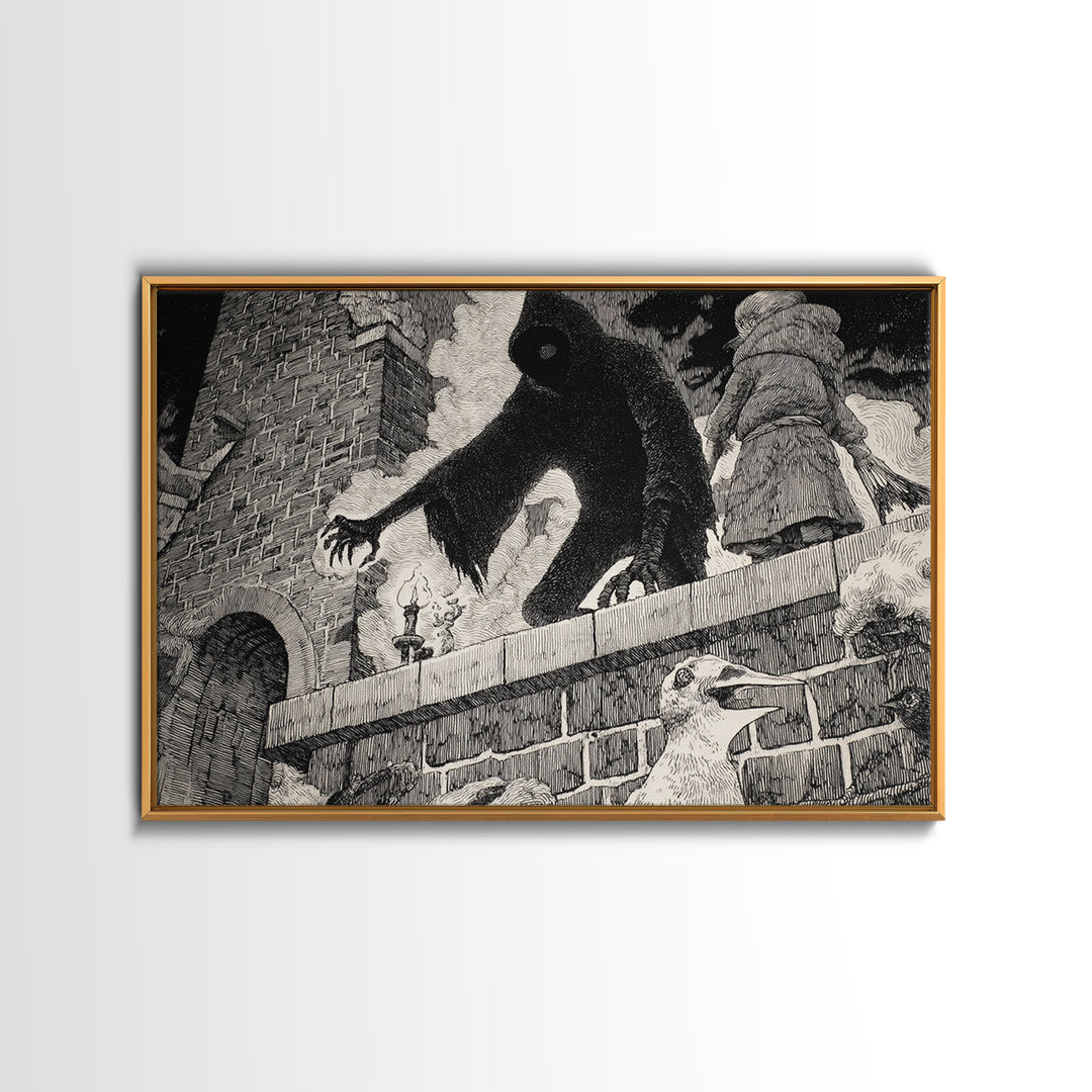 The Chimney Phantom, Victorian Macabre Art, Landscape Wall Art, Gothic Horror Wall Art, Canvas Print, Halloween Wall Art