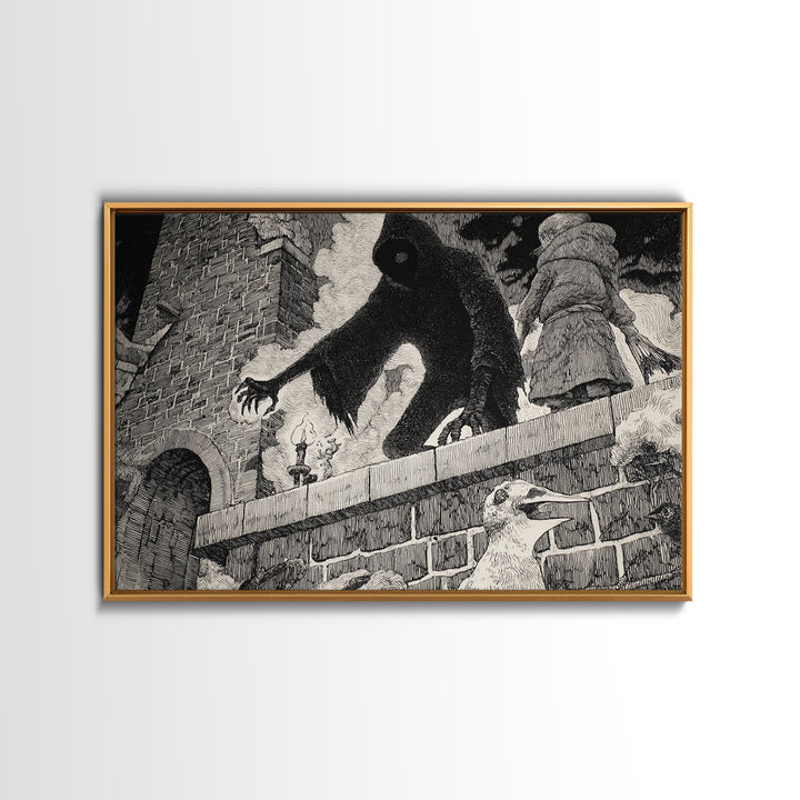 The Chimney Phantom, Victorian Macabre Art, Landscape Wall Art, Gothic Horror Wall Art, Canvas Print, Halloween Wall Art