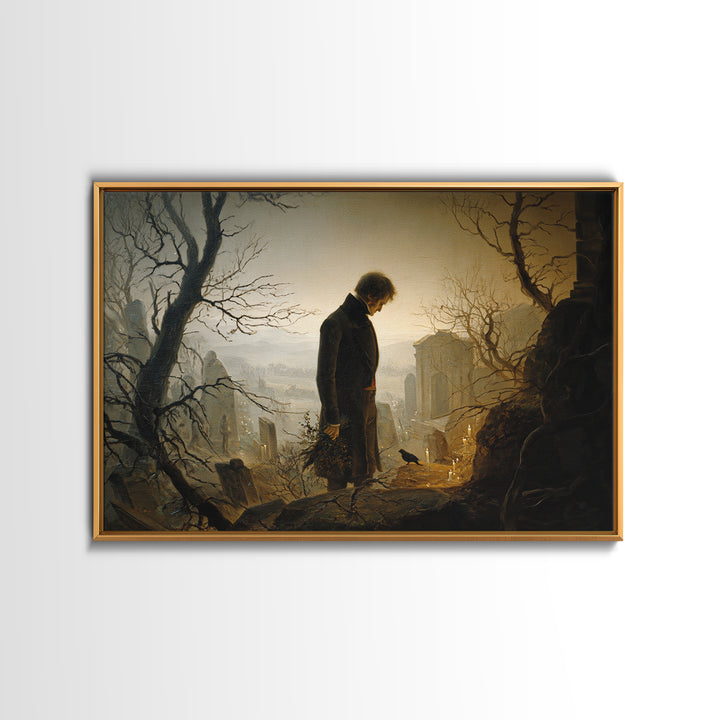 The Ghostly Groom, Romantic Gothic Landscape, Landscape Wall Art, Gothic Horror Wall Art, Canvas Print, Halloween Wall Art