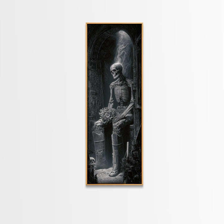 The Ghostly Groom, Biomechanical Horror Art, Tall Narrow Wall Art, Gothic Horror Wall Art, Canvas Print, Halloween Wall Art