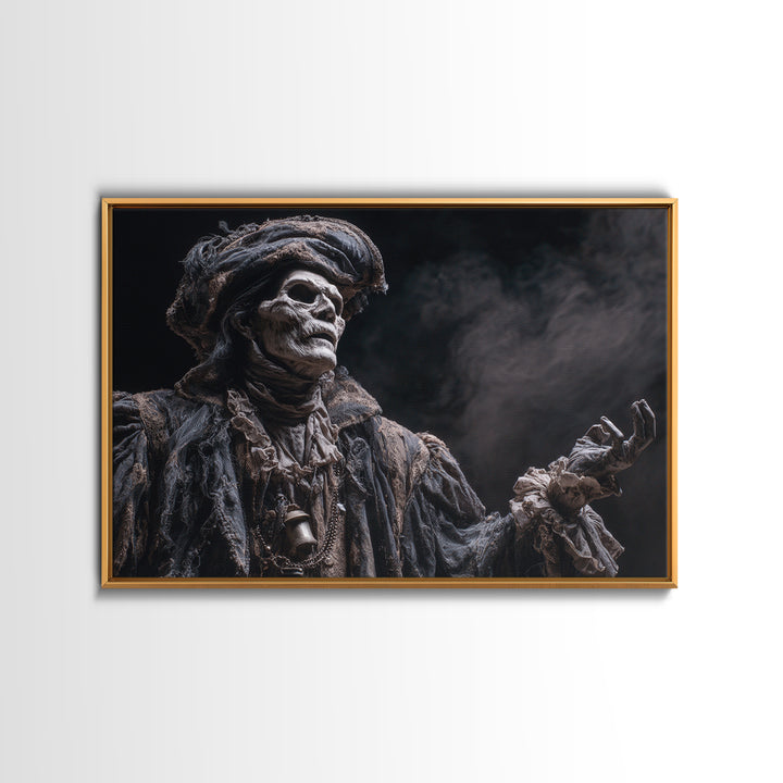 The Phantom Jester, Dark Romantic Horror Art, Landscape Wall Art, Dark Halloween Decor, Framed Canvas Print, Halloween Wall Art
