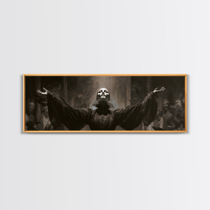 The Marionette Master, Dark Symbolist Art, Extra Wide Wall Art, Macabre Wall Art, Framed Canvas Print, Halloween Wall Art