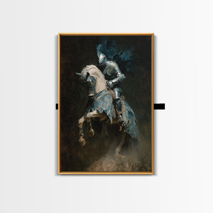 The Spectral Knight, Dark Romantic Horror Art, Vertical Wall Art, Dark Halloween Decor, Canvas Print, Halloween Wall Art, Horror Wall Art