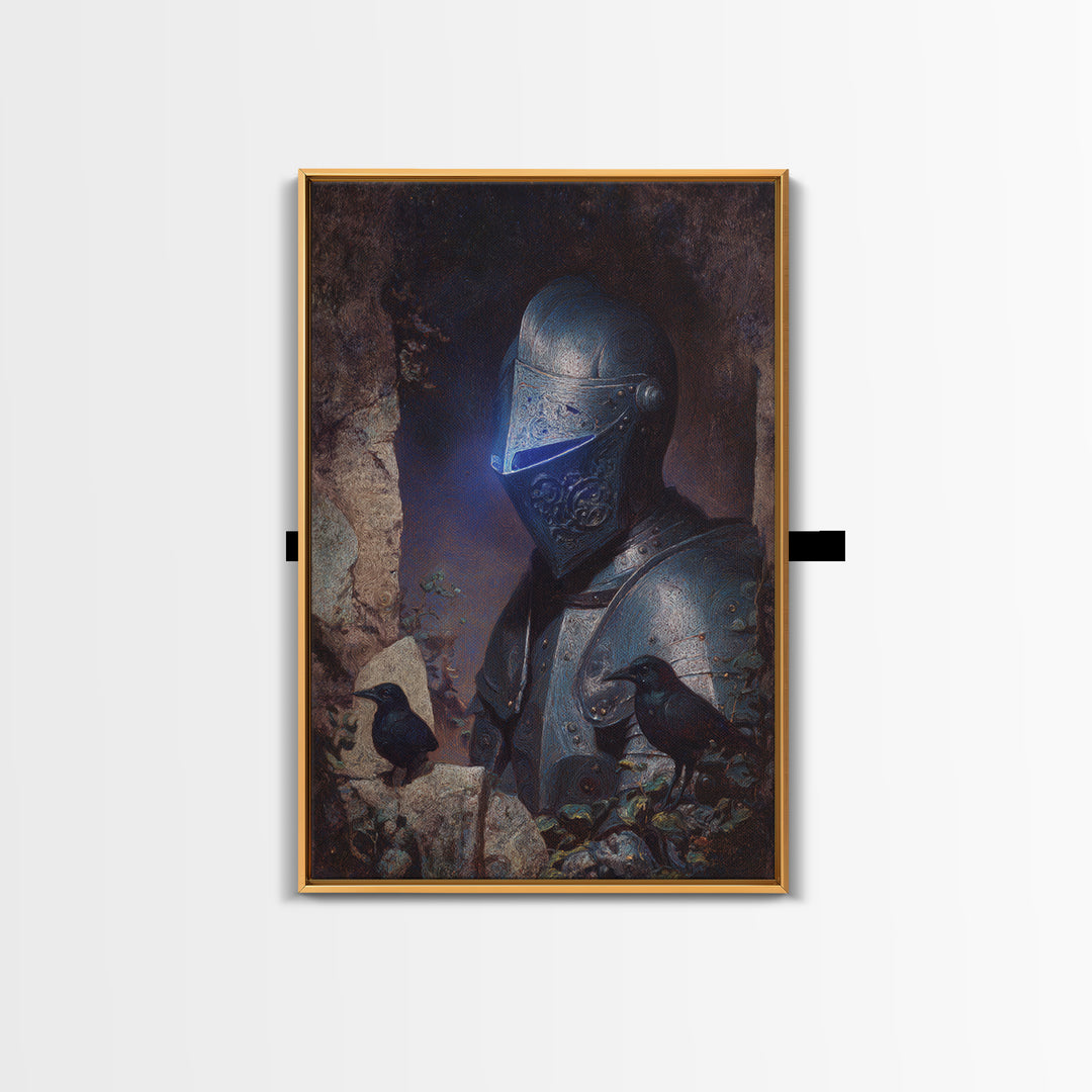 The Spectral Knight, Expressionist Gothic Art, Vertical Wall Art, Gothic Horror Wall Art, Canvas Print, Halloween Wall Art