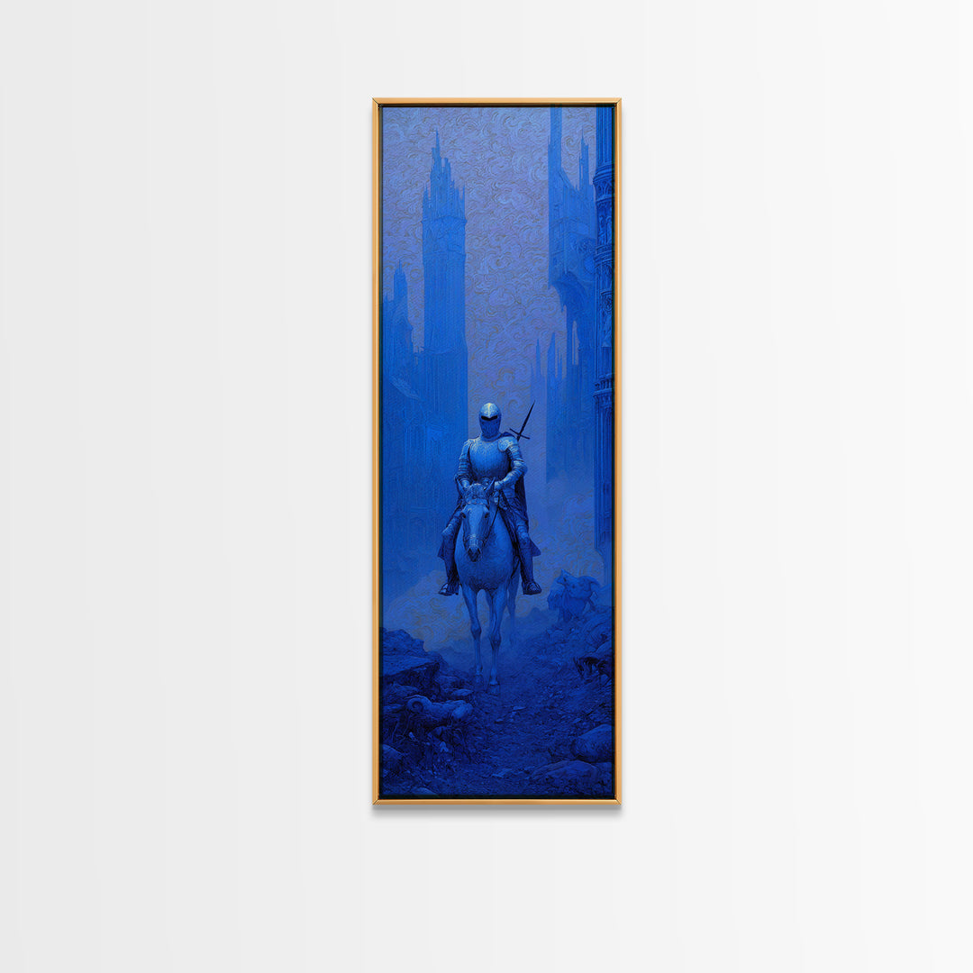 The Spectral Knight, Surreal Apocalyptic Art, Tall Narrow Wall Art, Dark Fantasy Wall Art, Canvas Print, Halloween Wall Art