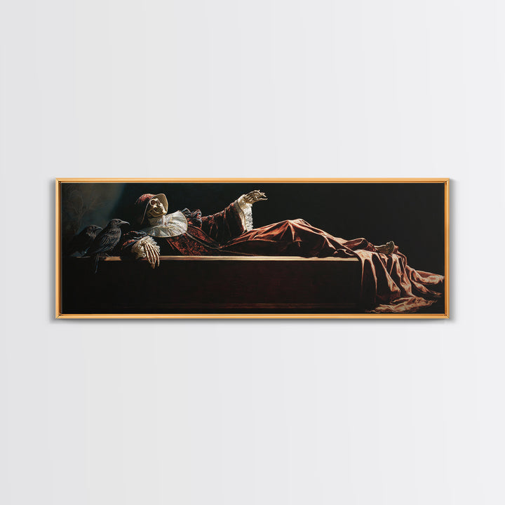 The Coffin Sleeper, Danse Macabre Art, Extra Wide Wall Art, Dark Fantasy Wall Art, Framed Canvas Print, Dark Fantasy Art