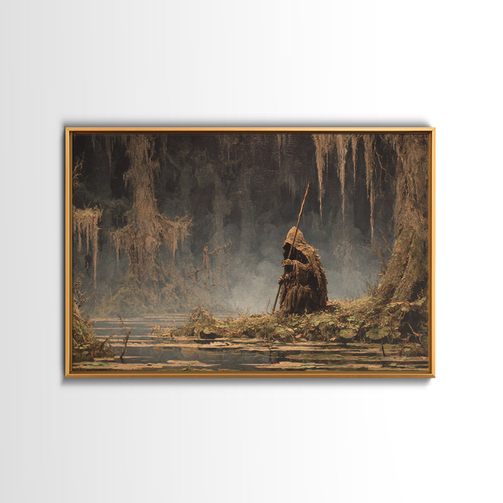 The Swamp Witch, Baroque Witchcraft Art, Landscape Wall Art, Gothic Horror Wall Art, Canvas Print, Halloween Wall Art, Gothic Home Decor