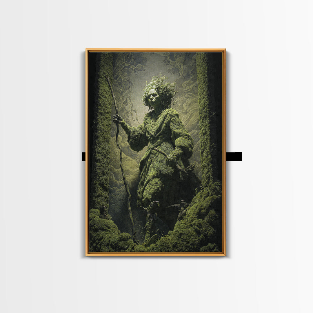 The Swamp Witch, Visionary Gothic Art, Vertical Wall Art, Dark Fantasy Wall Art, Canvas Print, Halloween Wall Art, Macabre Wall Art