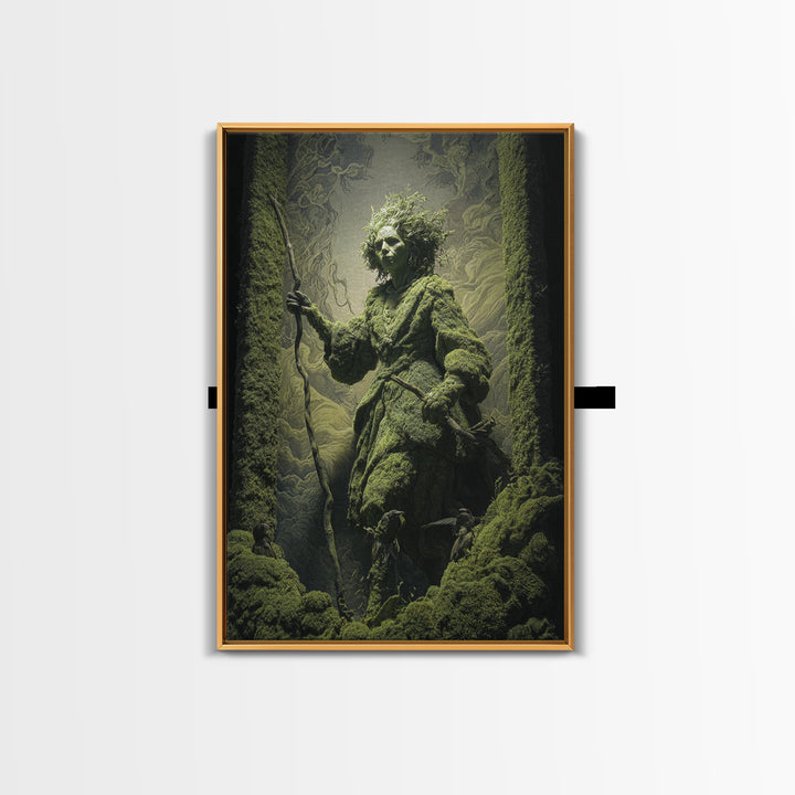 The Swamp Witch, Visionary Gothic Art, Vertical Wall Art, Dark Fantasy Wall Art, Canvas Print, Halloween Wall Art, Macabre Wall Art