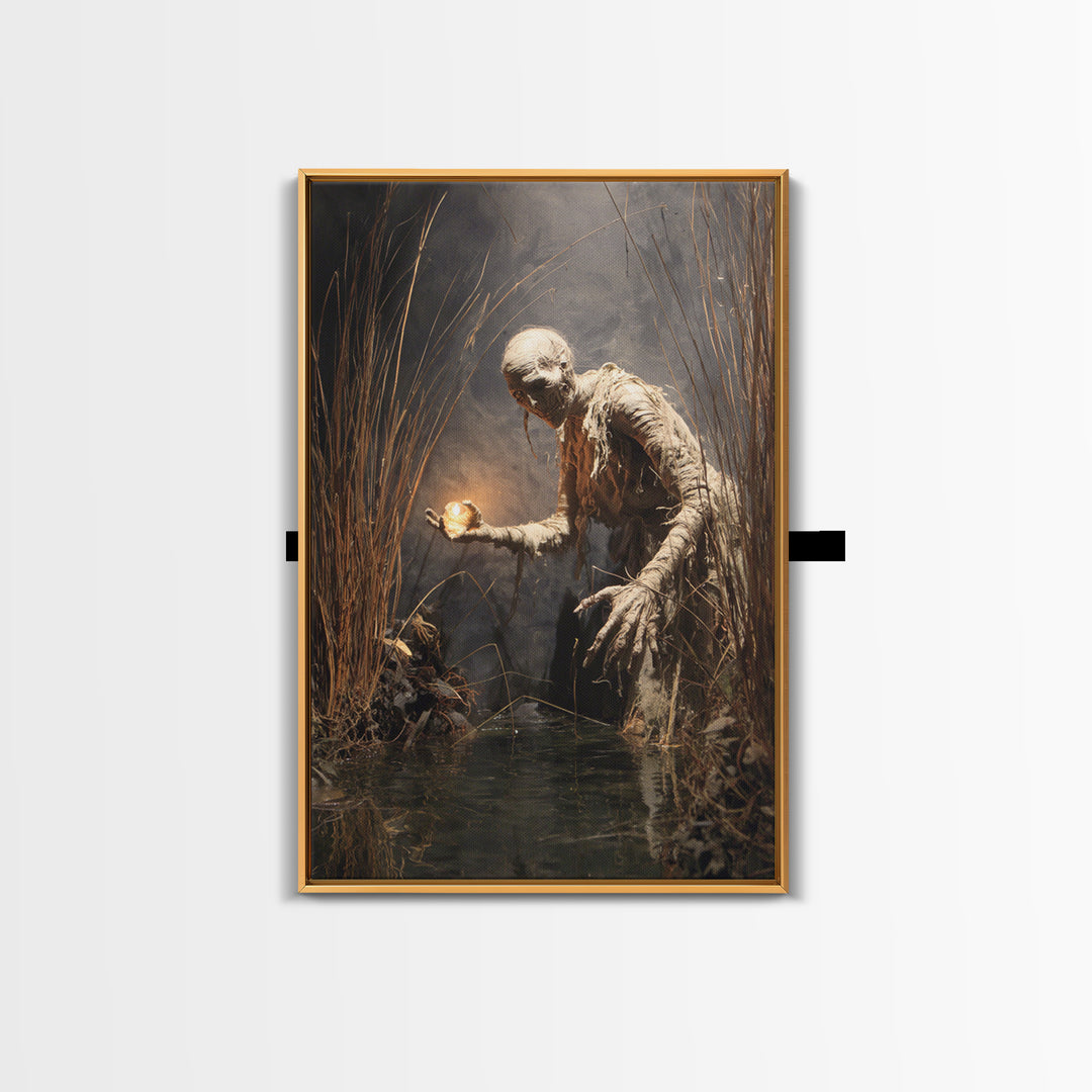 The Bog Mummy, Dark Renaissance Art, Vertical Wall Art, Dark Fantasy Wall Art, Canvas Print, Halloween Wall Art, Dark Fantasy Art